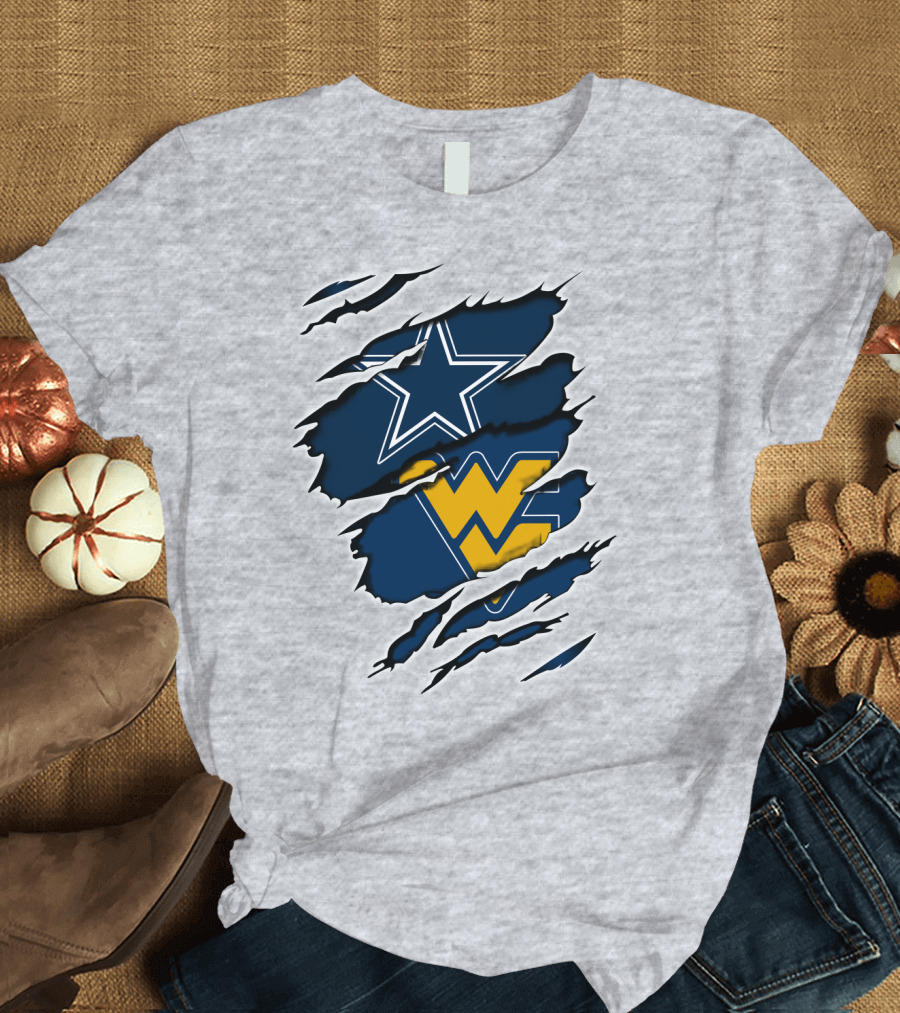 Cowboys West Virginia Mountaineers Star Logo Fusion T-Shirt