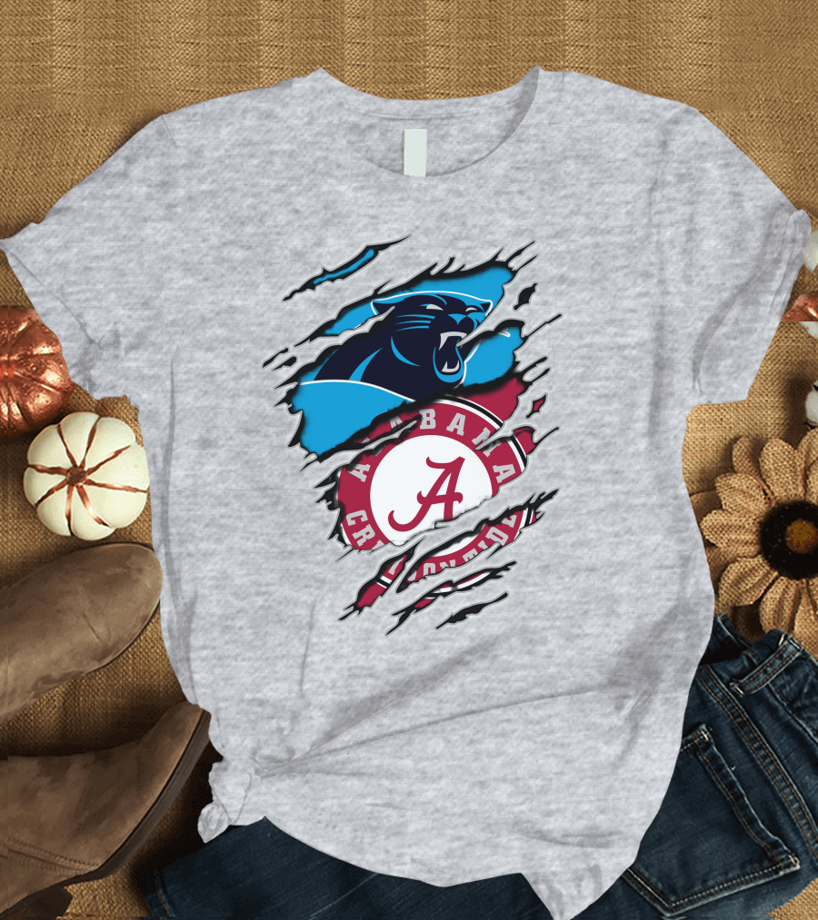 Alabama Crimson Tide Carolina Panthers Crossover T-Shirt