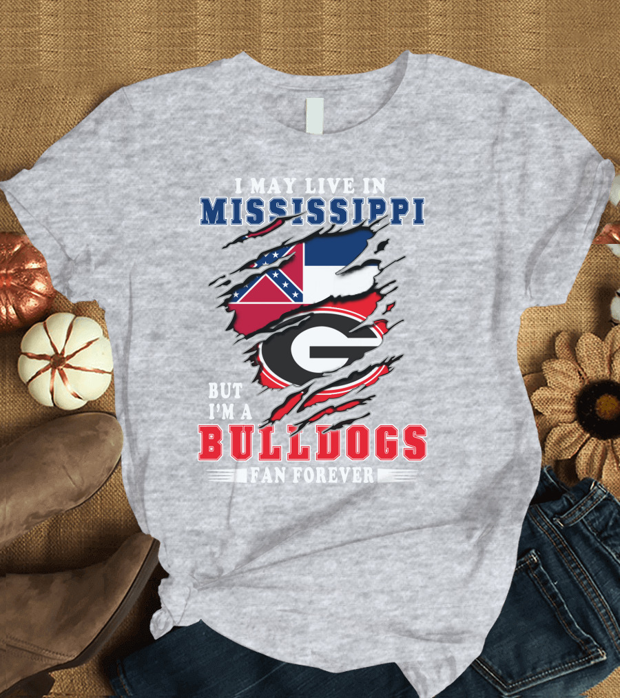Mississippi Bulldogs Fan Forever with State and Team Pride Tear T-Shirt