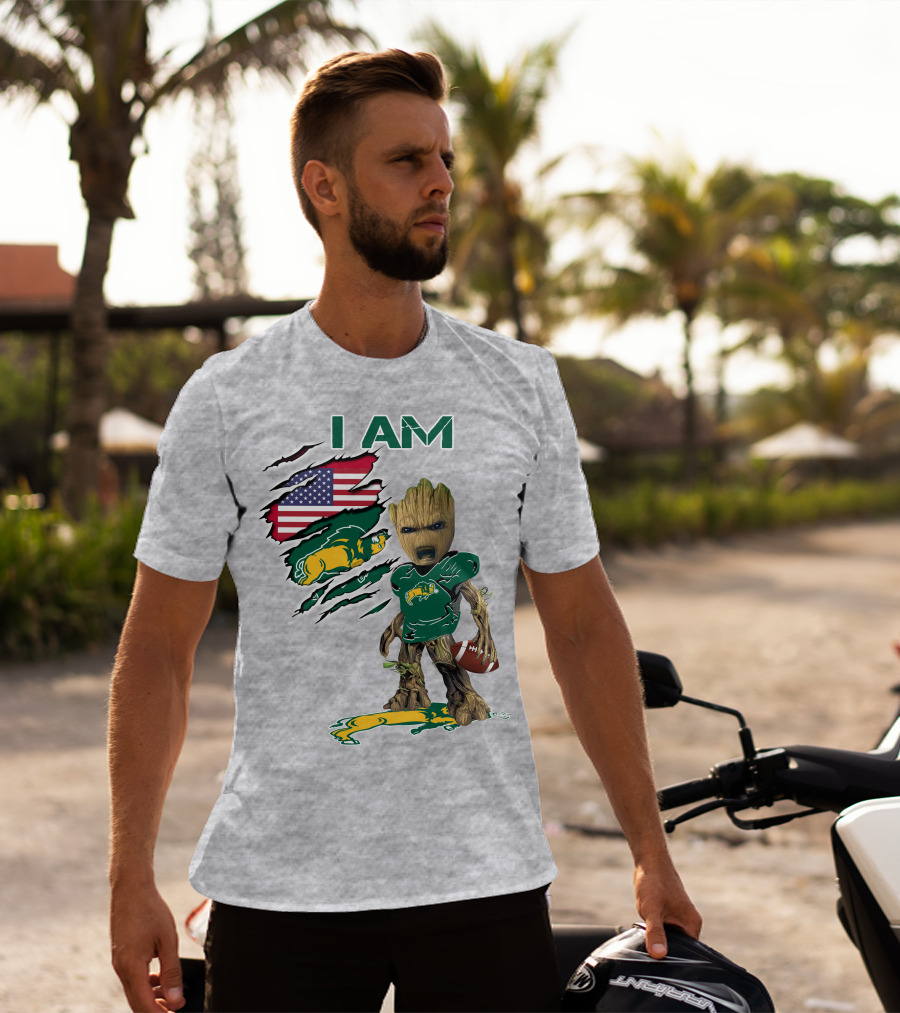 I AM Bison Baby Groot American Football Flag T-Shirt