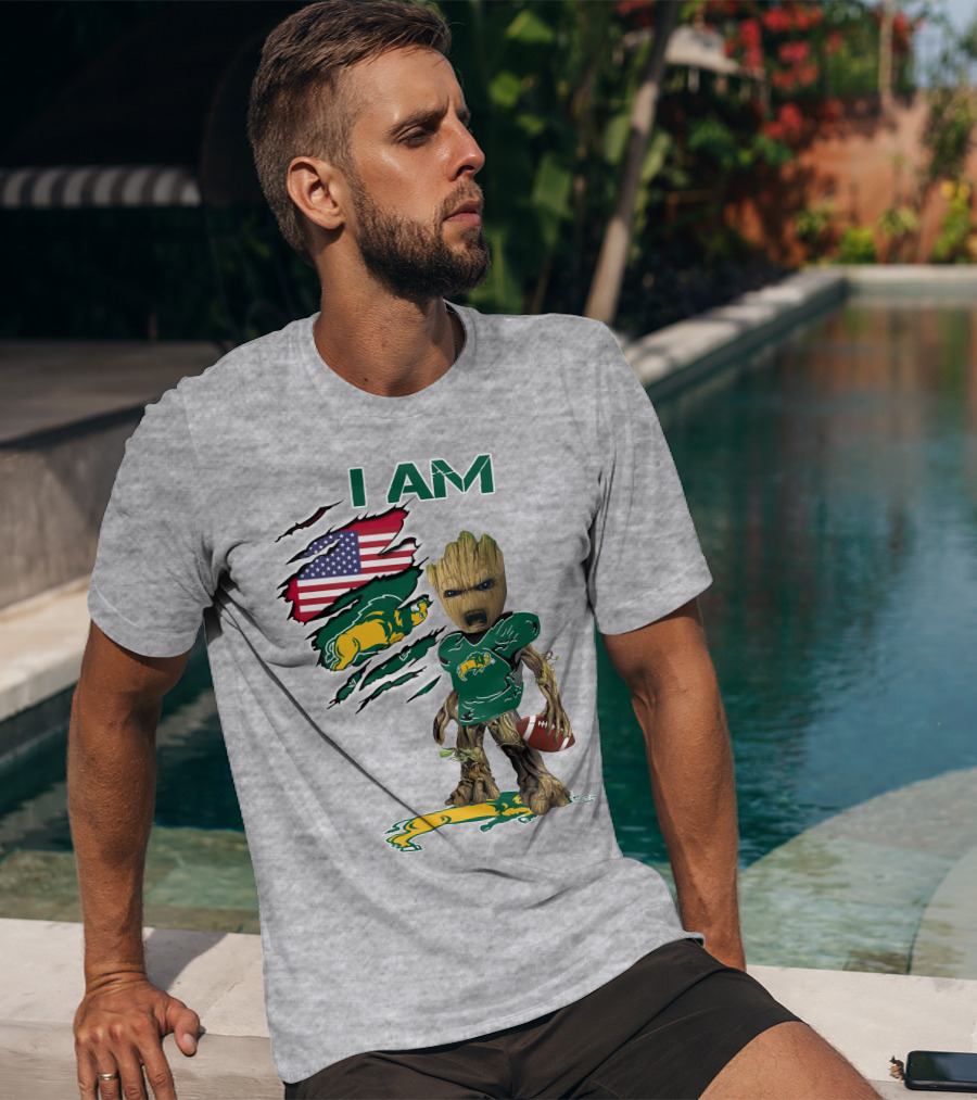 I AM Bison Baby Groot American Football Flag T-Shirt