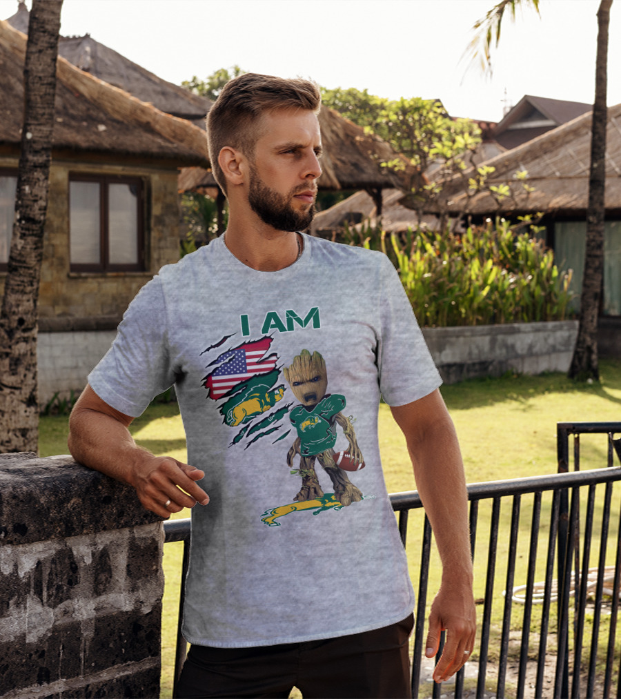 I AM Bison Baby Groot American Football Flag T-Shirt