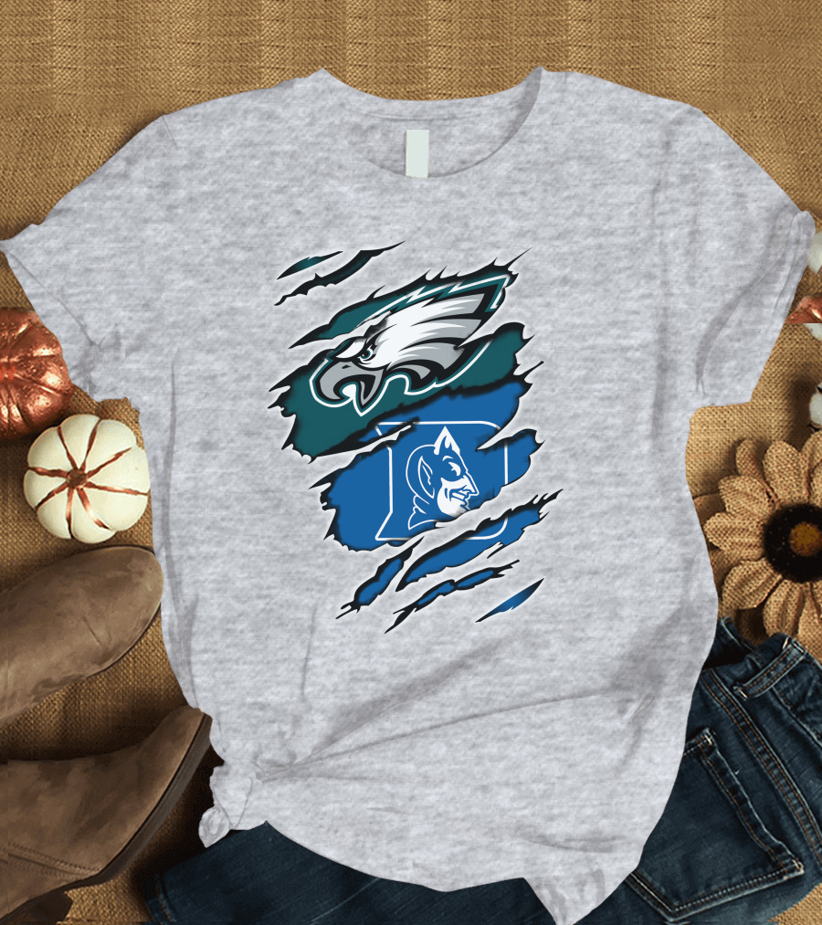 Eagles Duke Blue Devils Ripped Claw T-Shirt