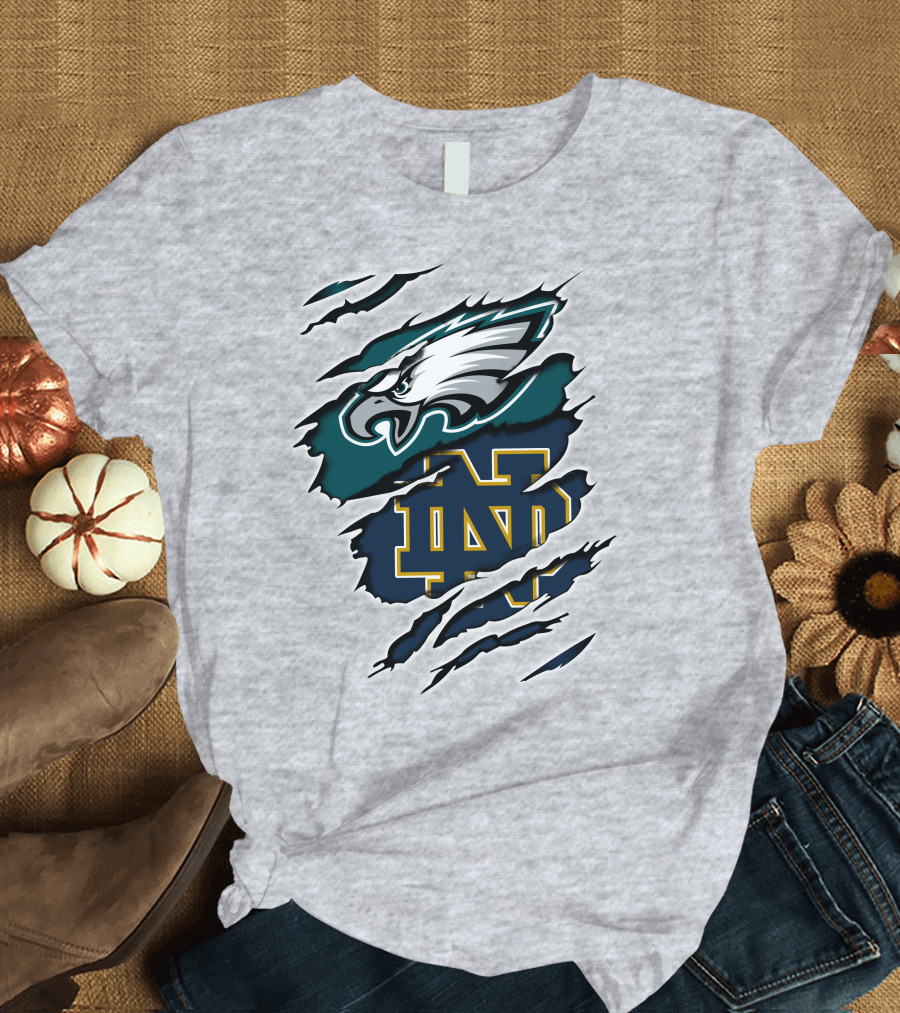 Eagles Notre Dame ND Rip T-Shirt