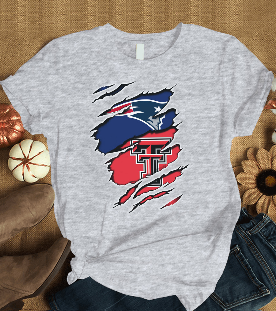 Patriots Texas Tech Dual Logo Fusion T-Shirt