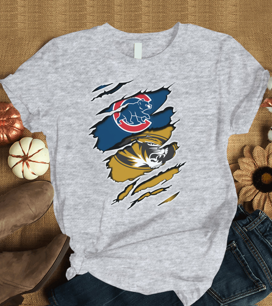 Cubs Missouri Mizzou Tigers Fan Mashup T-Shirt