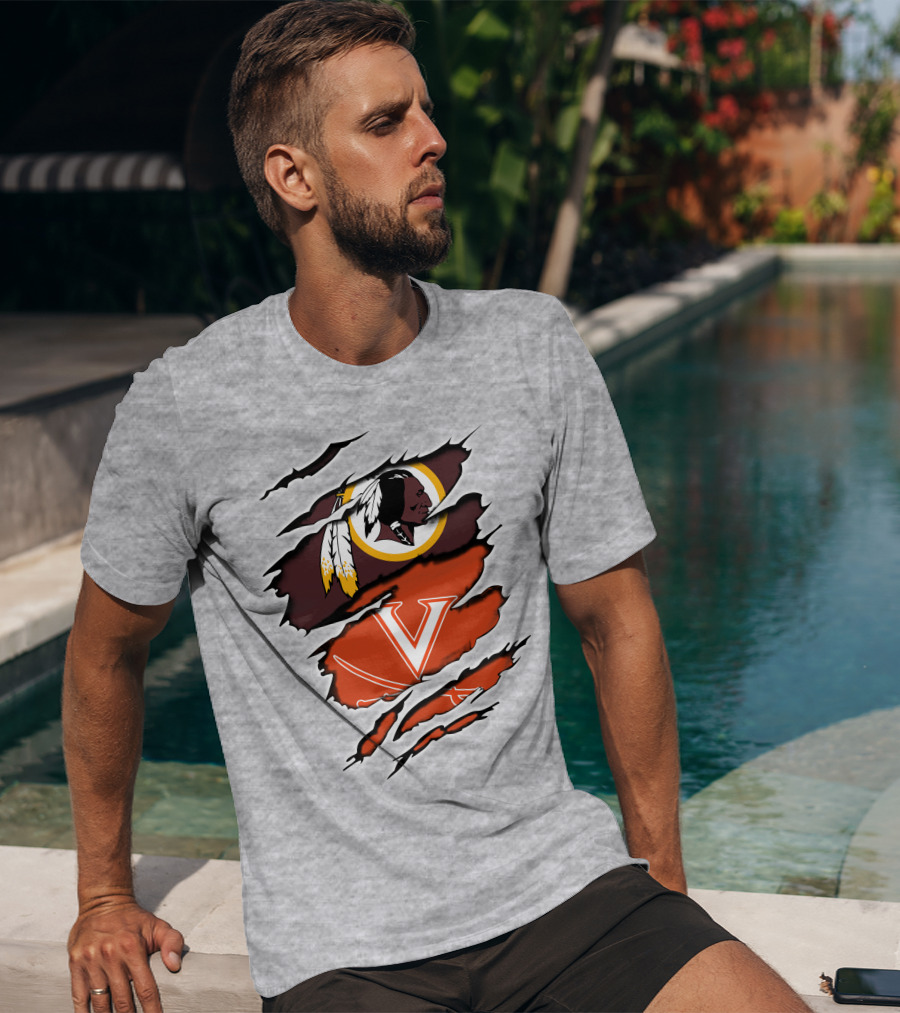 Redskins Virginia Cavaliers Logo Mashup T-Shirt