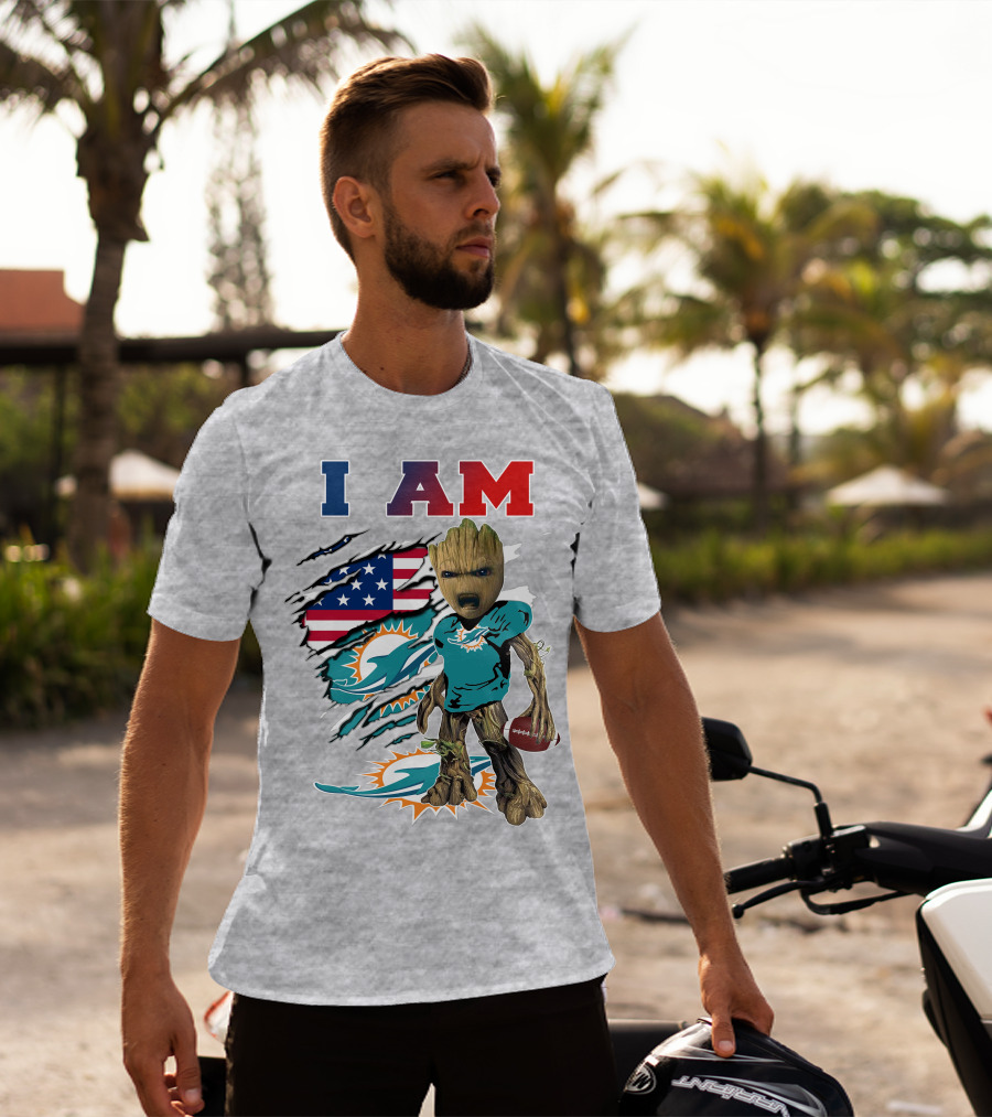 I Am Groot Miami Dolphins Nfl Football T-Shirt