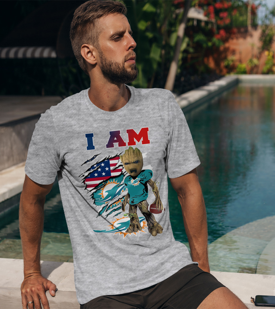 I Am Groot Miami Dolphins Nfl Football T-Shirt