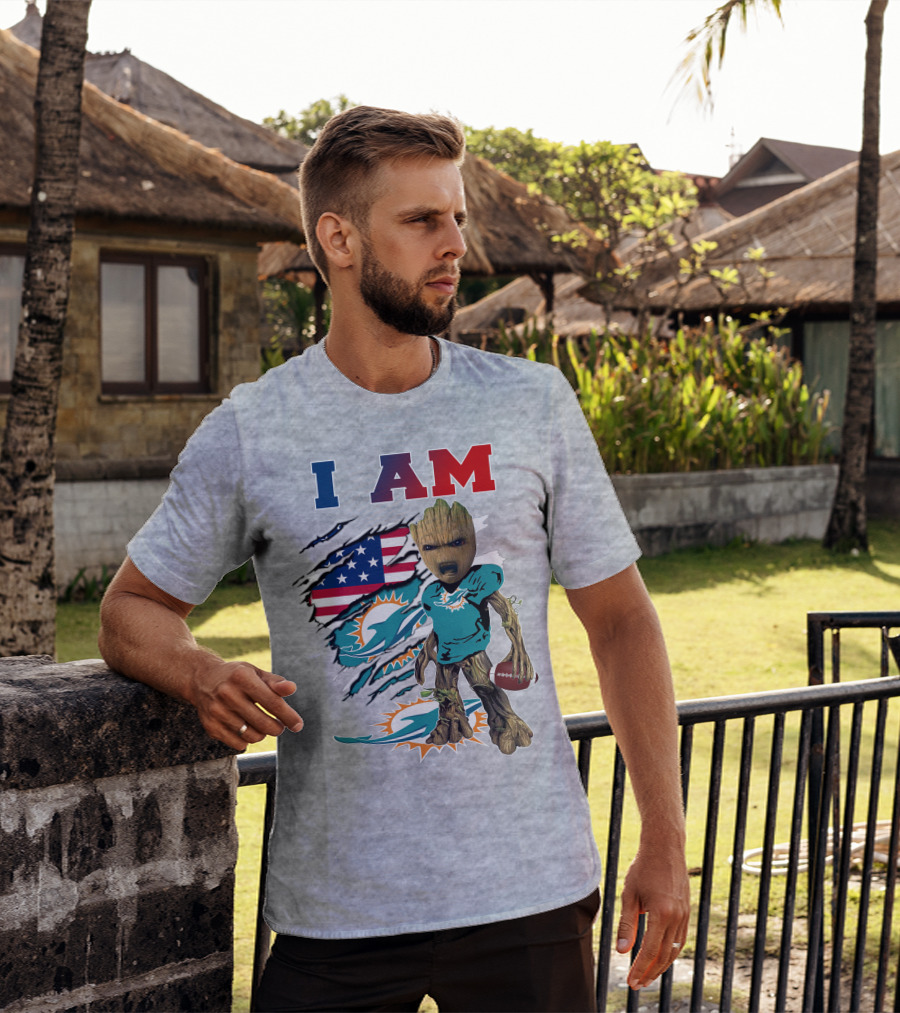I Am Groot Miami Dolphins Nfl Football T-Shirt