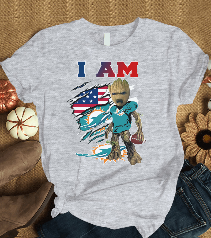 I Am Groot Miami Dolphins Nfl Football T-Shirt