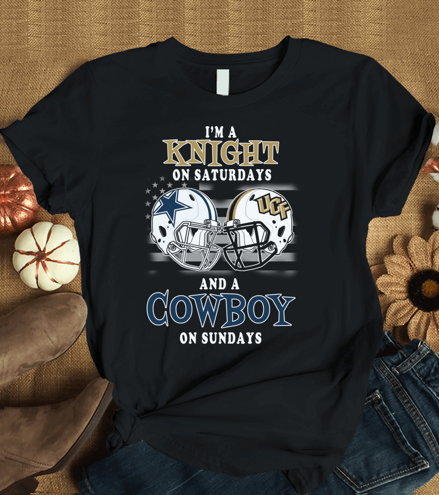 I'm A Knight On Saturdays And A Cowboy On Sundays Ucf Cowboys Football Helmets T-Shirt