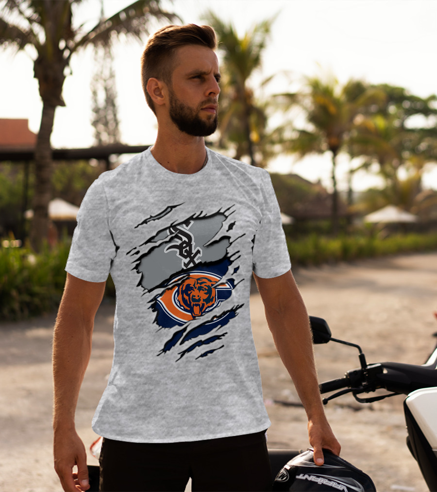 Chicago Bears And Chicago White Sox Fusion T-Shirt
