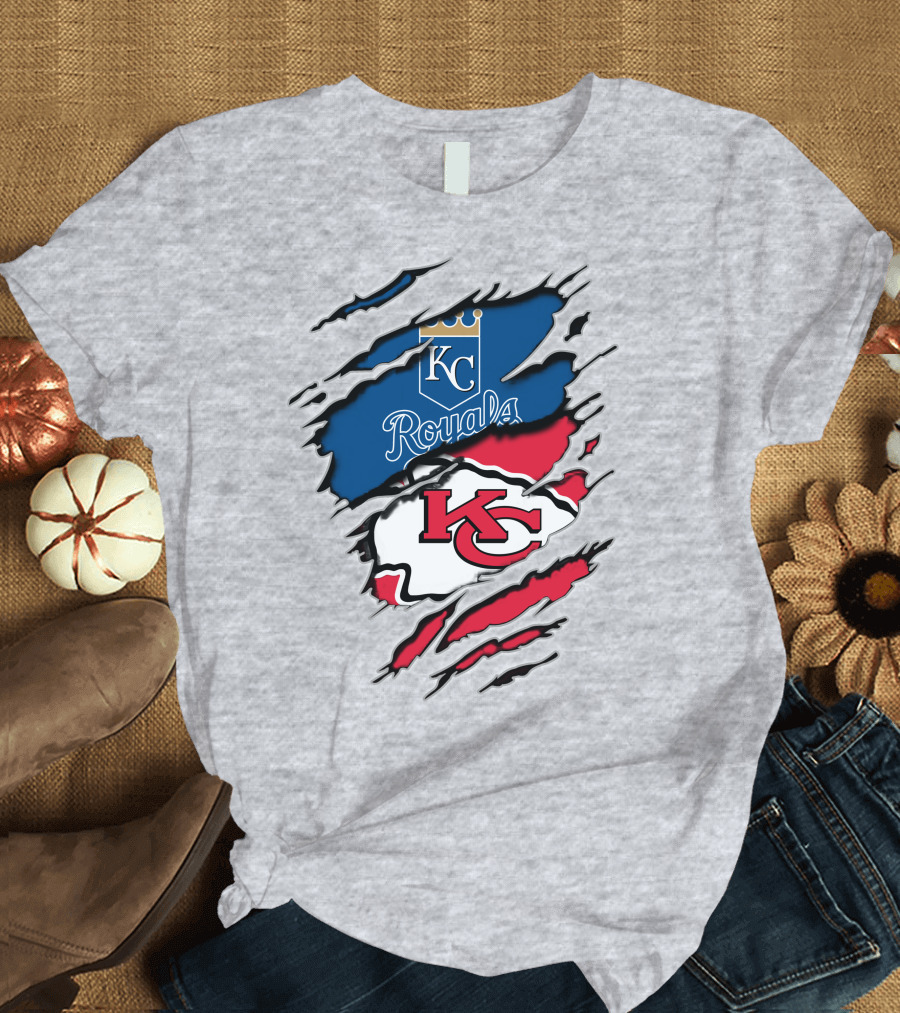 KC Royals KC Chiefs Torn Claw Marks T-Shirt