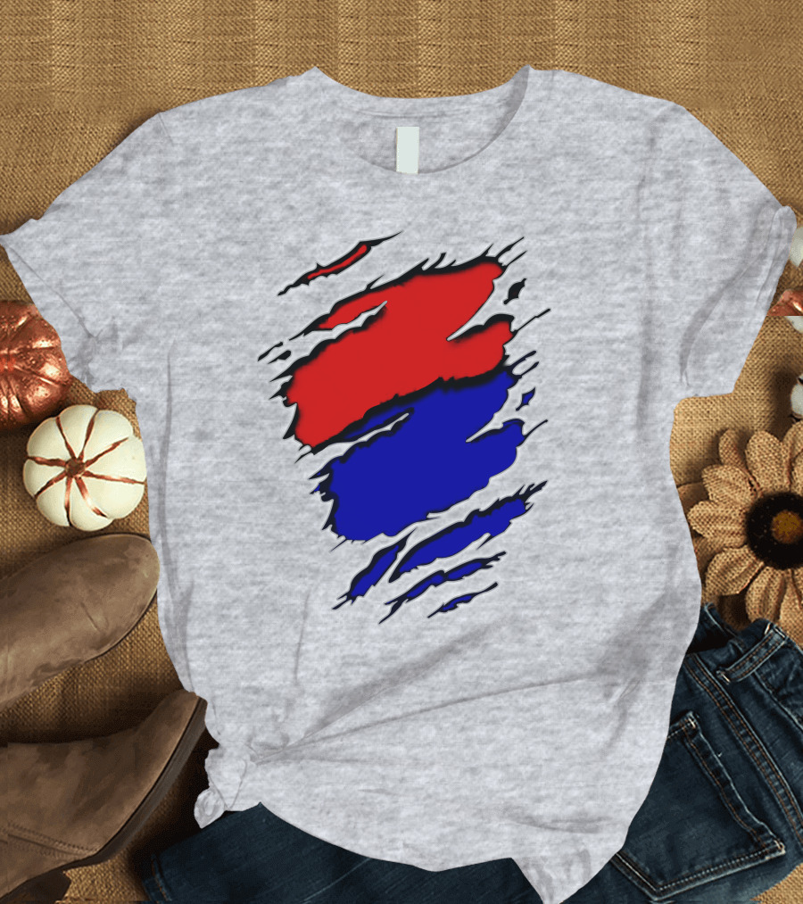 Buc Du Red Blue Claw Marks T-Shirt