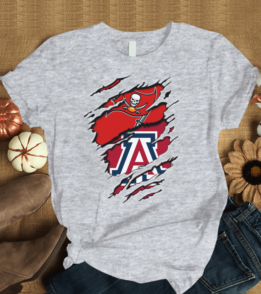 Buccaneers Arizona Wildcats Football Logo Crossover T-Shirt