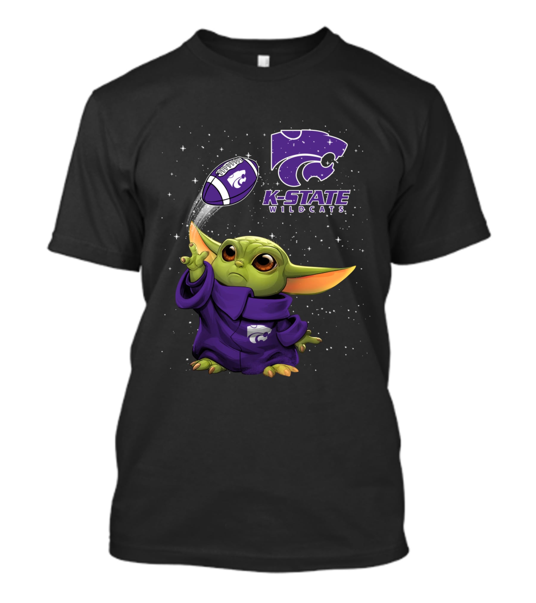 Baby Yoda K-State Wildcats Football Magic T-Shirt