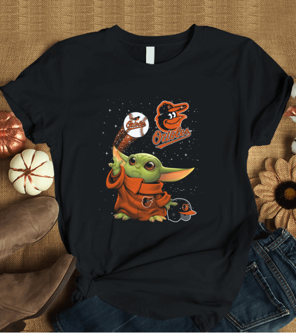 T-Shirt: Baby Yoda Orioles Baseball Star Wars Crossover Baltimore Orioles Fan Gear T-Shirt Baby Yoda Orioles Baseball Star Wars Crossover Baltimore Orioles Fan Gear T-Shirt