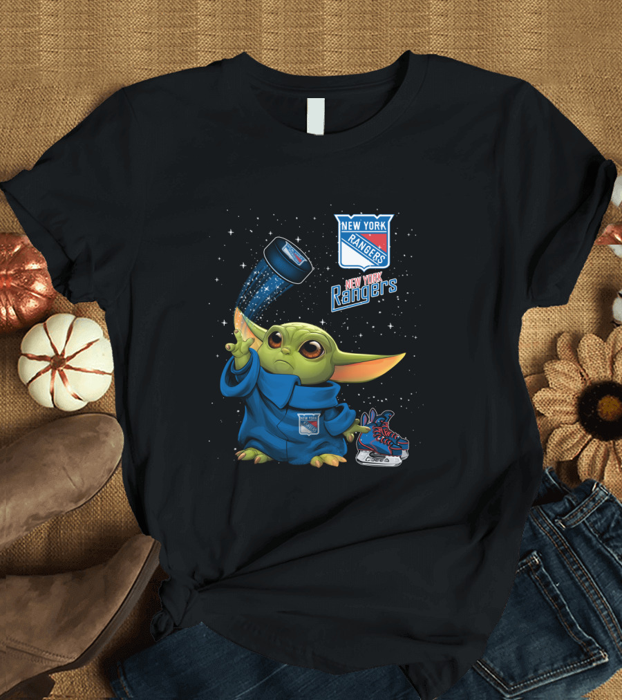 New York Rangers Baby Yoda Hockey Magic T-Shirt