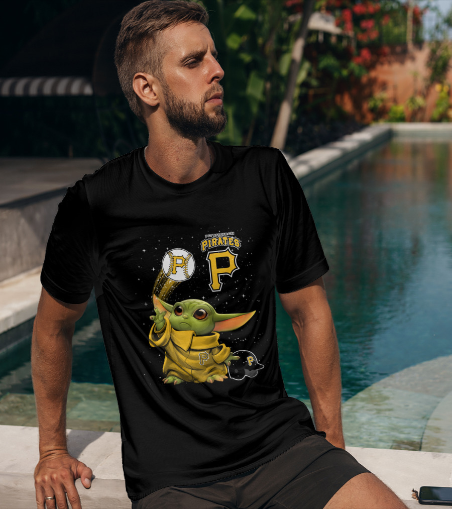 Pittsburgh Pirates Baseball And Adorable Green Character In Yellow Outfit T-Shirt