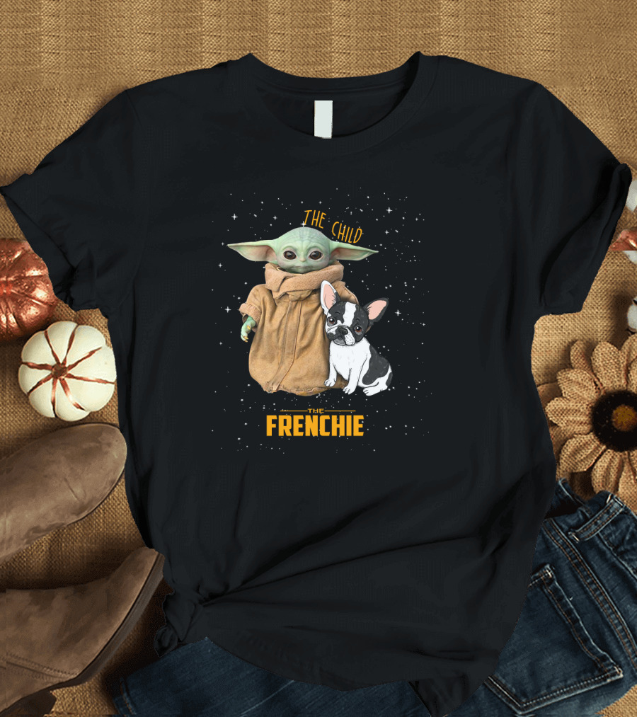 The Child Baby Yoda and Frenchie Star Wars T-Shirt