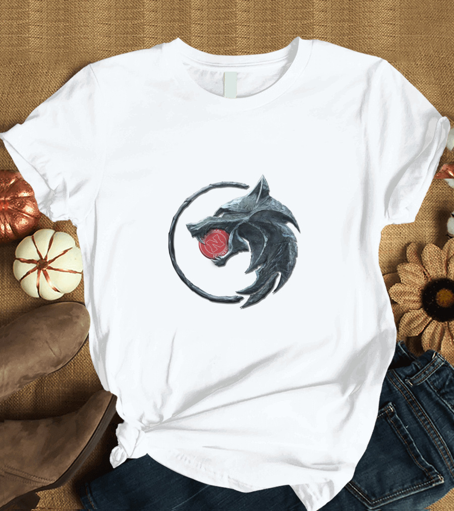 The Witcher Wolf Medallion With Red Circle Symbol T-Shirt