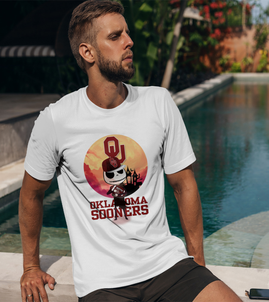 Oklahoma Sooners Jack Skellington Football Ou Halloween T-Shirt