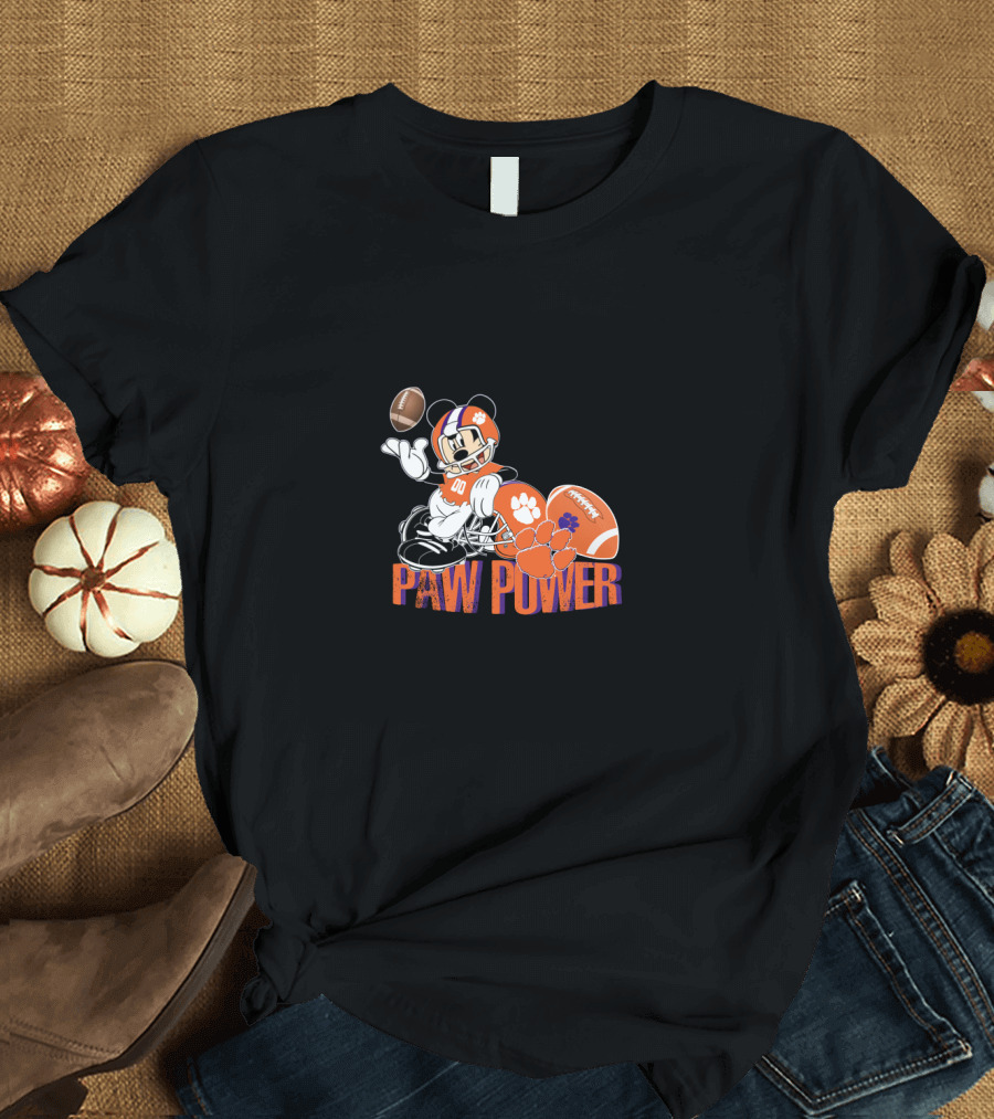 Paw Power Chtnca8005 Football Mouse Character Orange Helmet T-Shirt