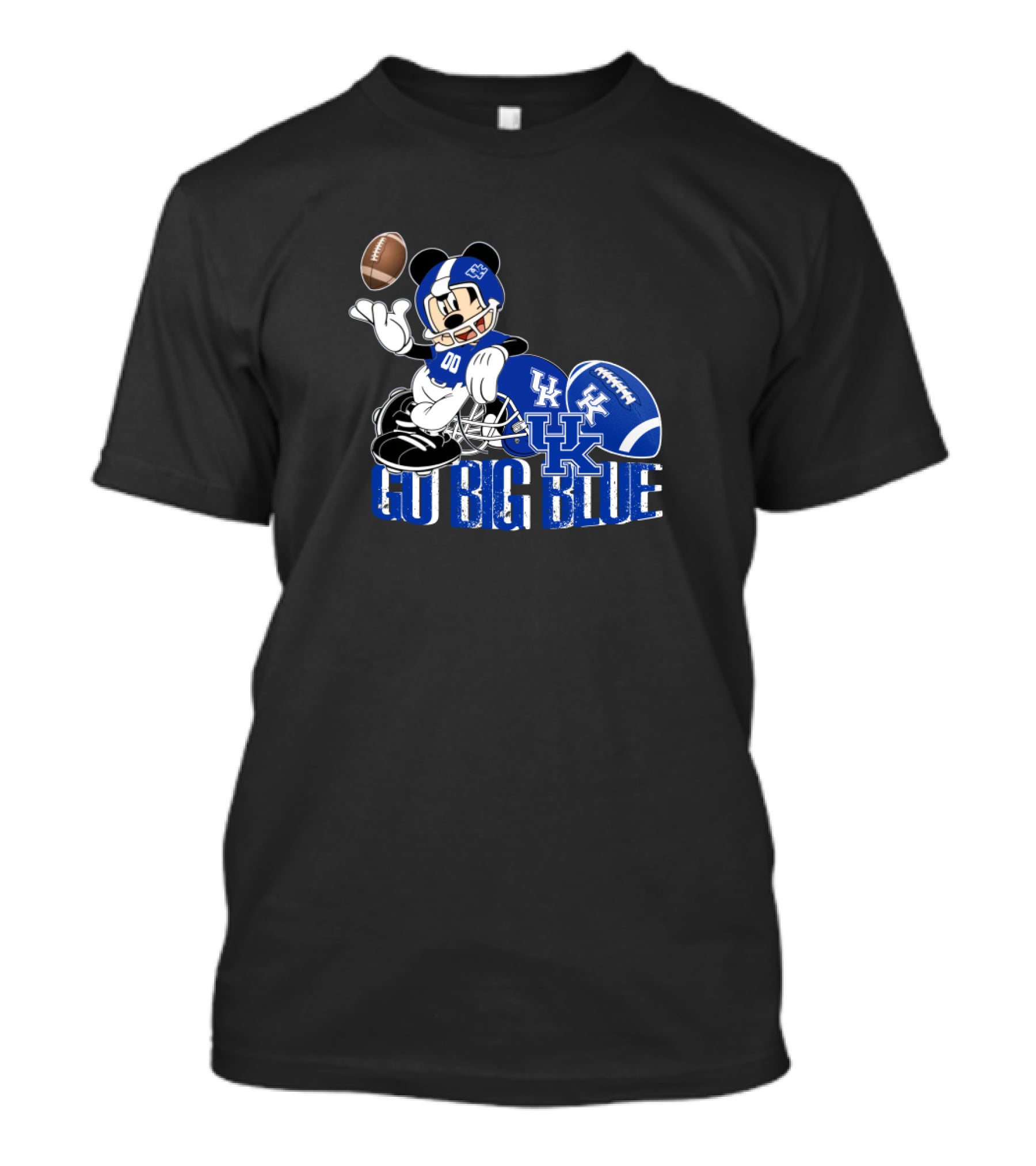 Mickey Mouse Kentucky Wildcats Football Go Big Blue T-Shirt