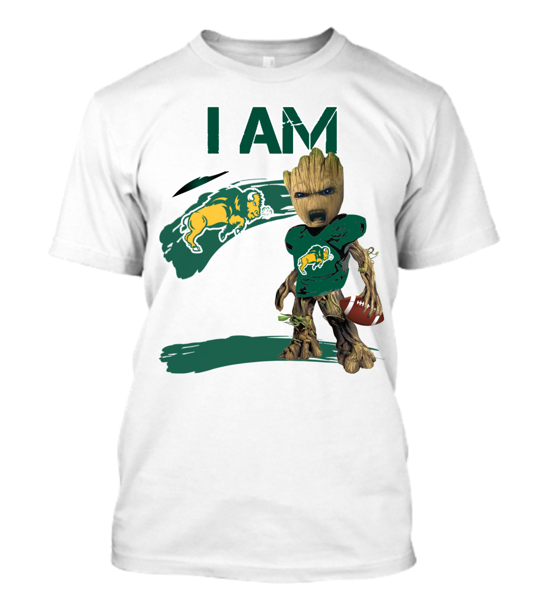 I AM Bison Football Baby Groot T-Shirt