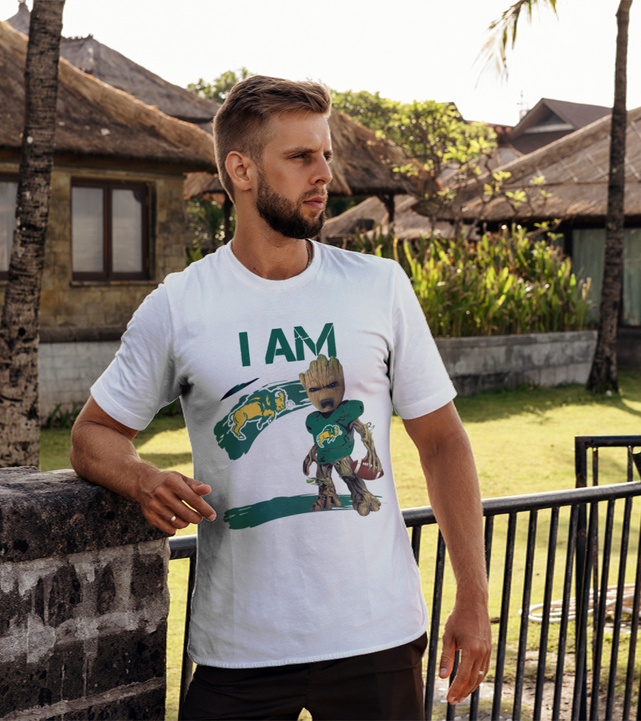 I AM Bison Football Baby Groot T-Shirt