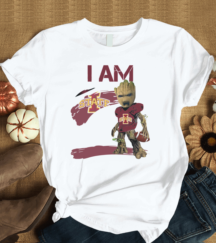 I Am Iowa State Baby Groot Football T-Shirt