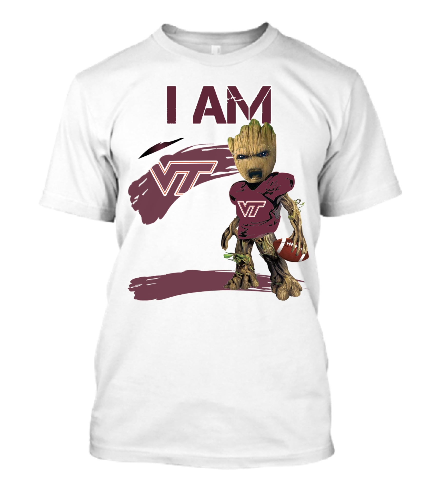 I Am Groot VT Football Hokies Baby Groot T-Shirt
