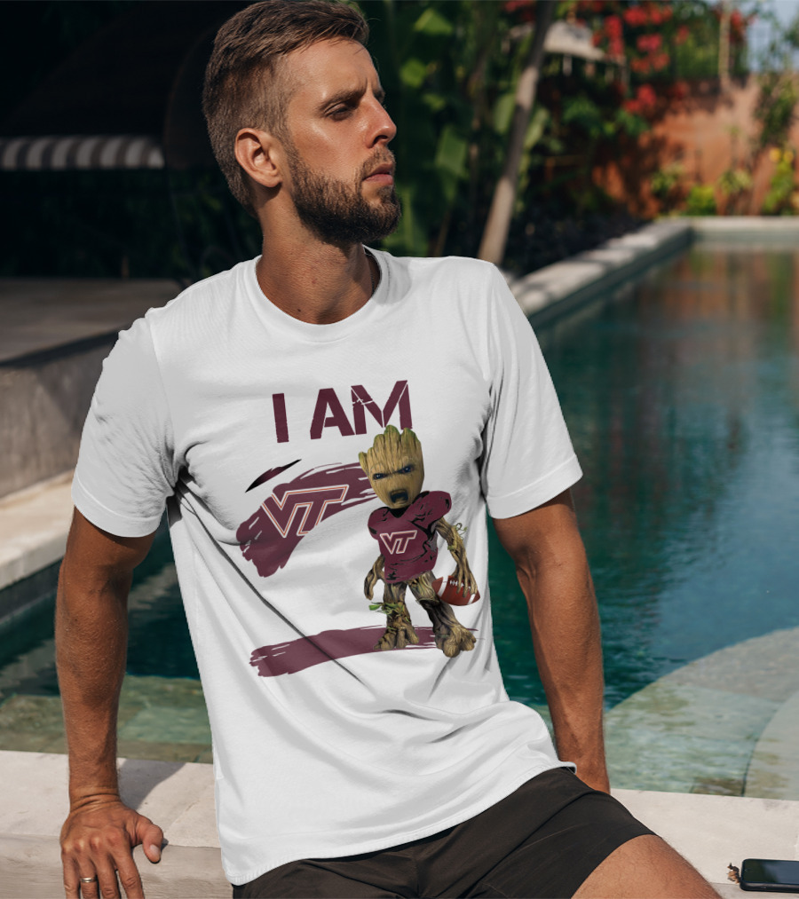 I Am Groot VT Football Hokies Baby Groot T-Shirt