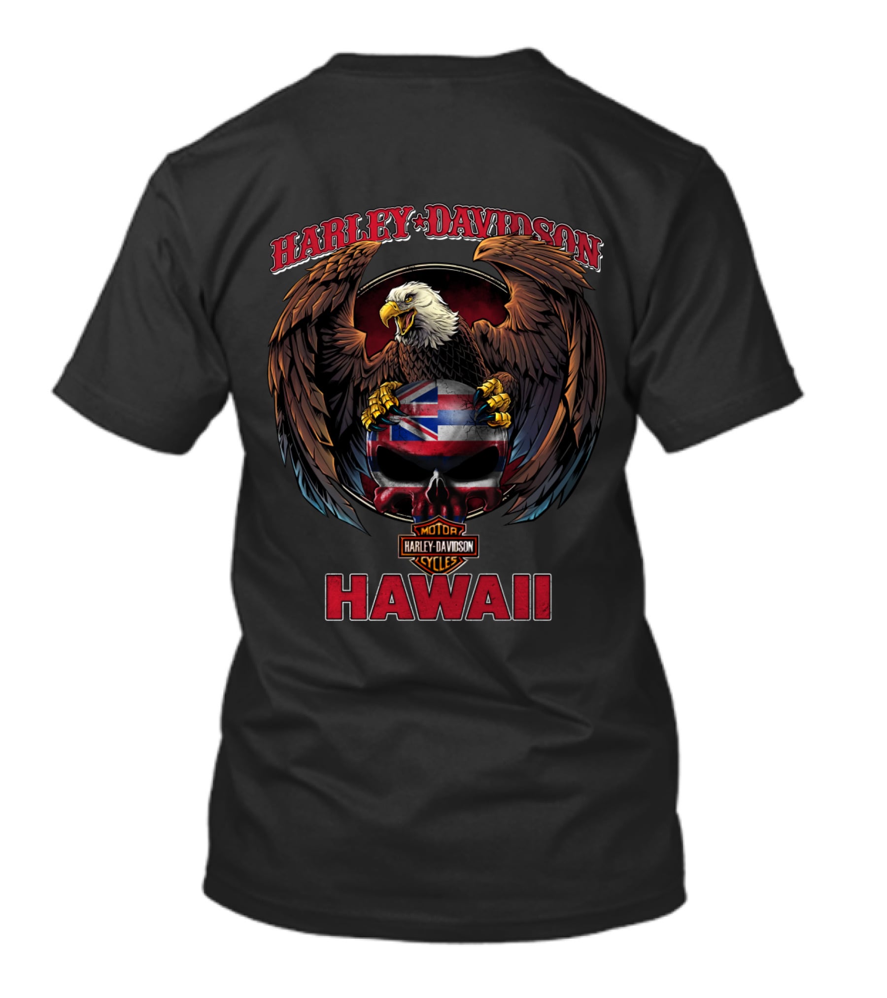 Harley Davidson Hawaii Bald Eagle Motorcycles T-Shirt
