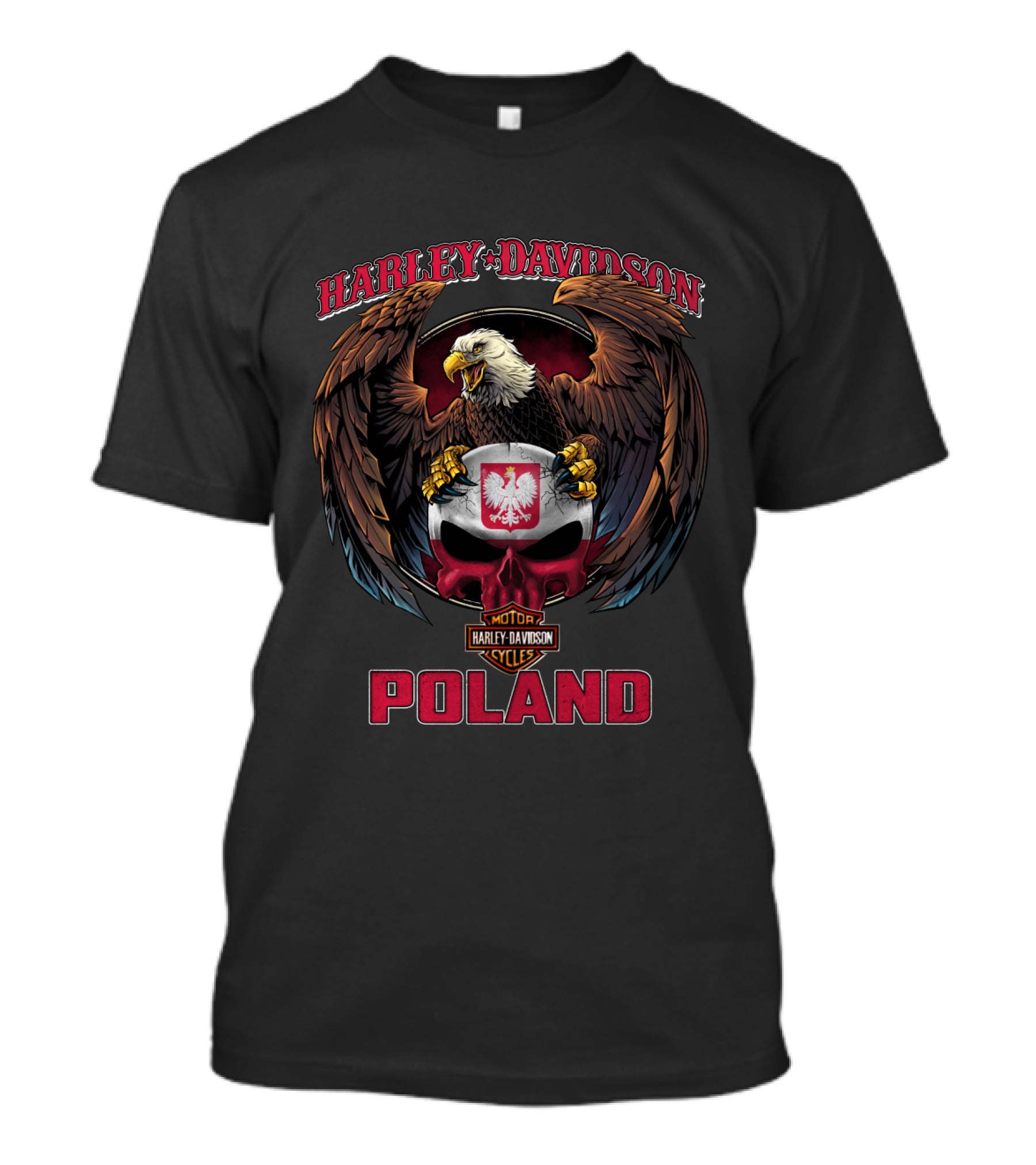 Harley Davidson Poland Motorcycles Eagle Helmet T-Shirt