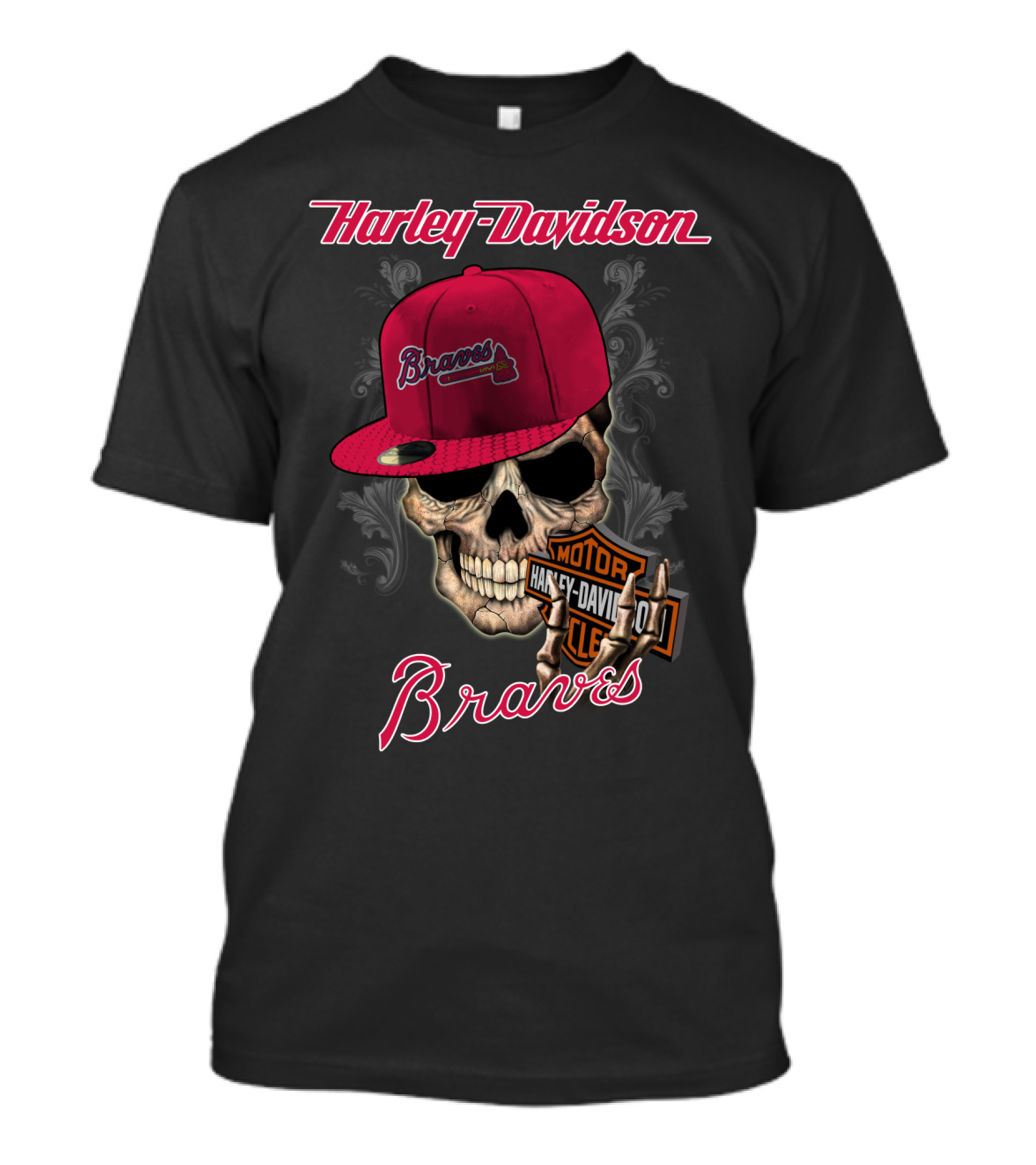 Harley Davidson Braves Skull Atlanta T-Shirt