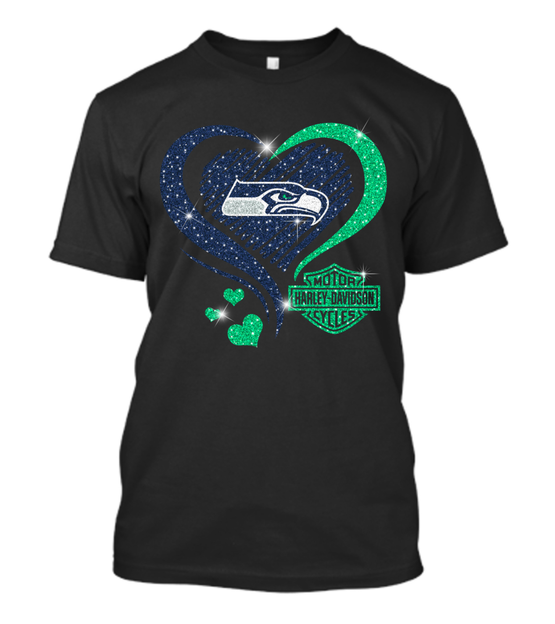 Harley Davidson Heart Seattle Seahawks T-Shirt