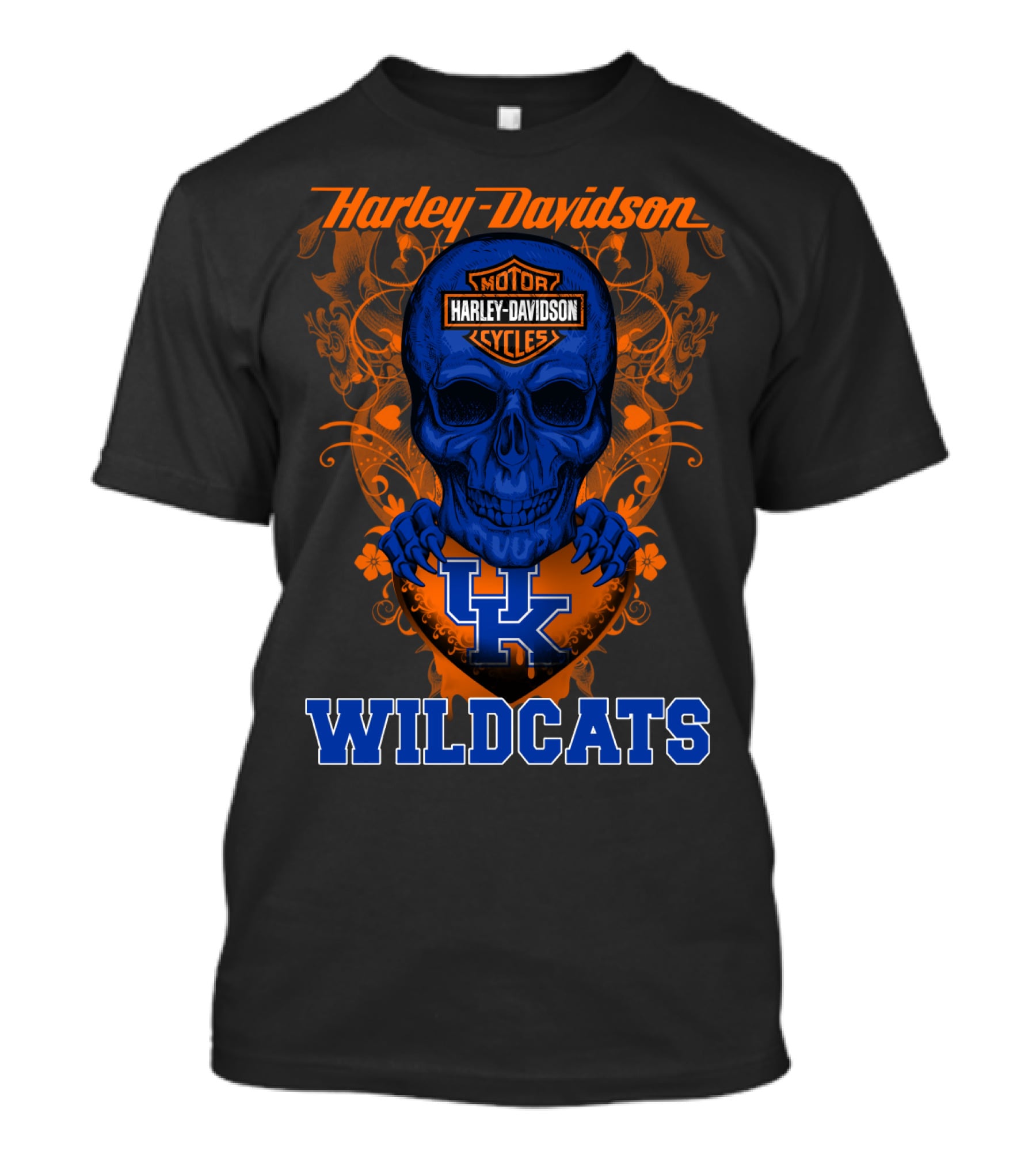 Harley Davidson Kentucky Wildcats Skull Motorcycle Cycles T-Shirt