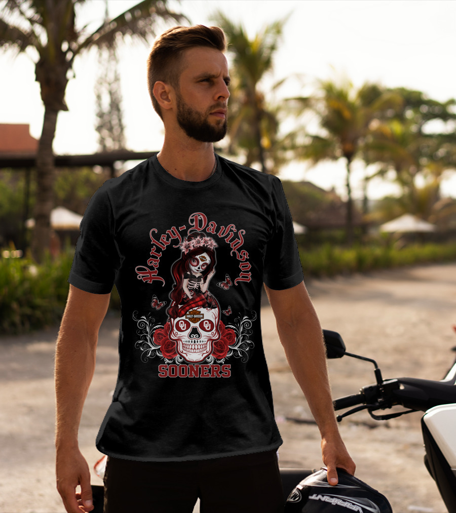 Harley Davidson Oklahoma Sooners Sugar Skull Girl T-Shirt