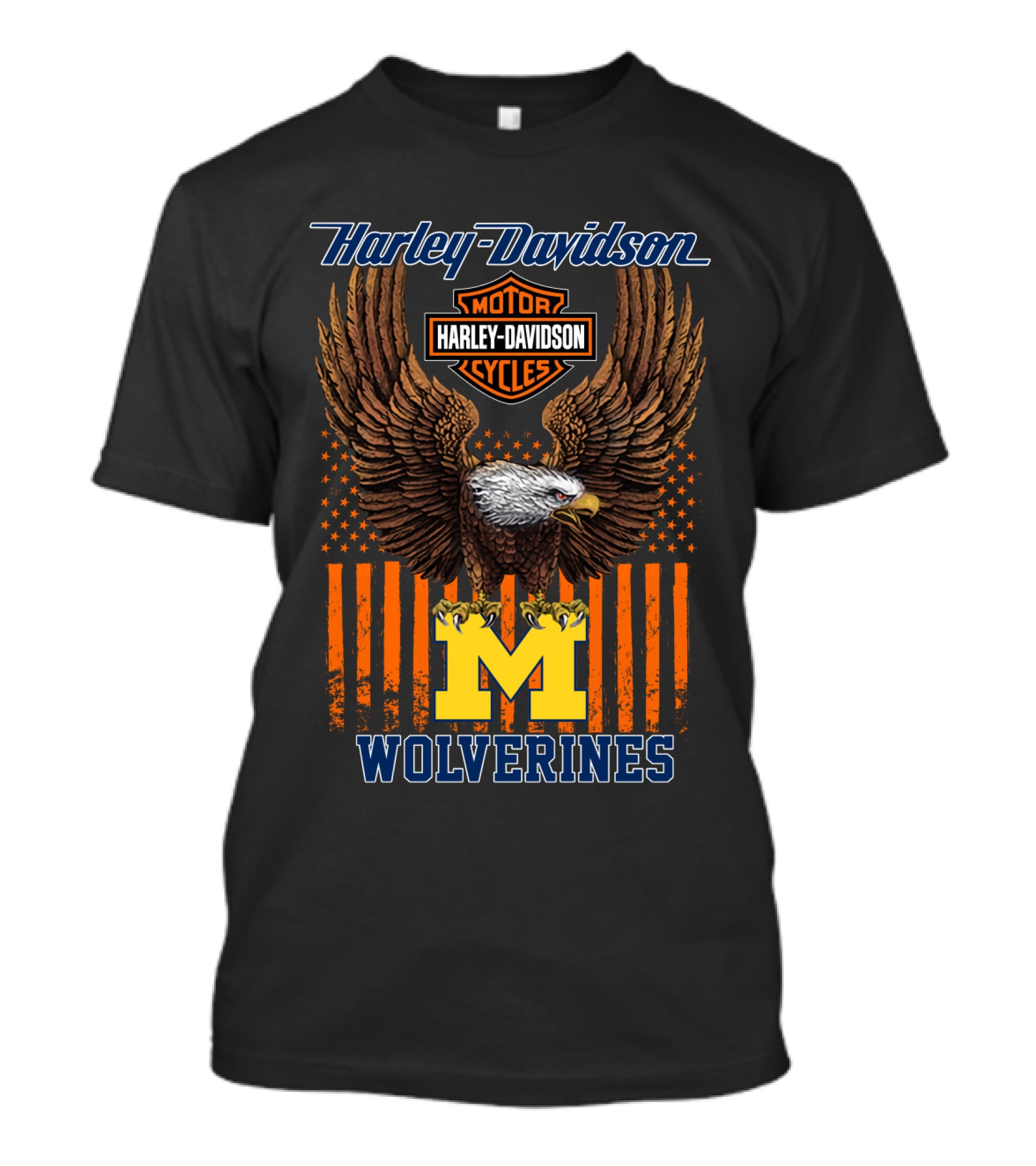 Harley Davidson Motor Cycles Michigan Wolverines Eagle T-Shirt