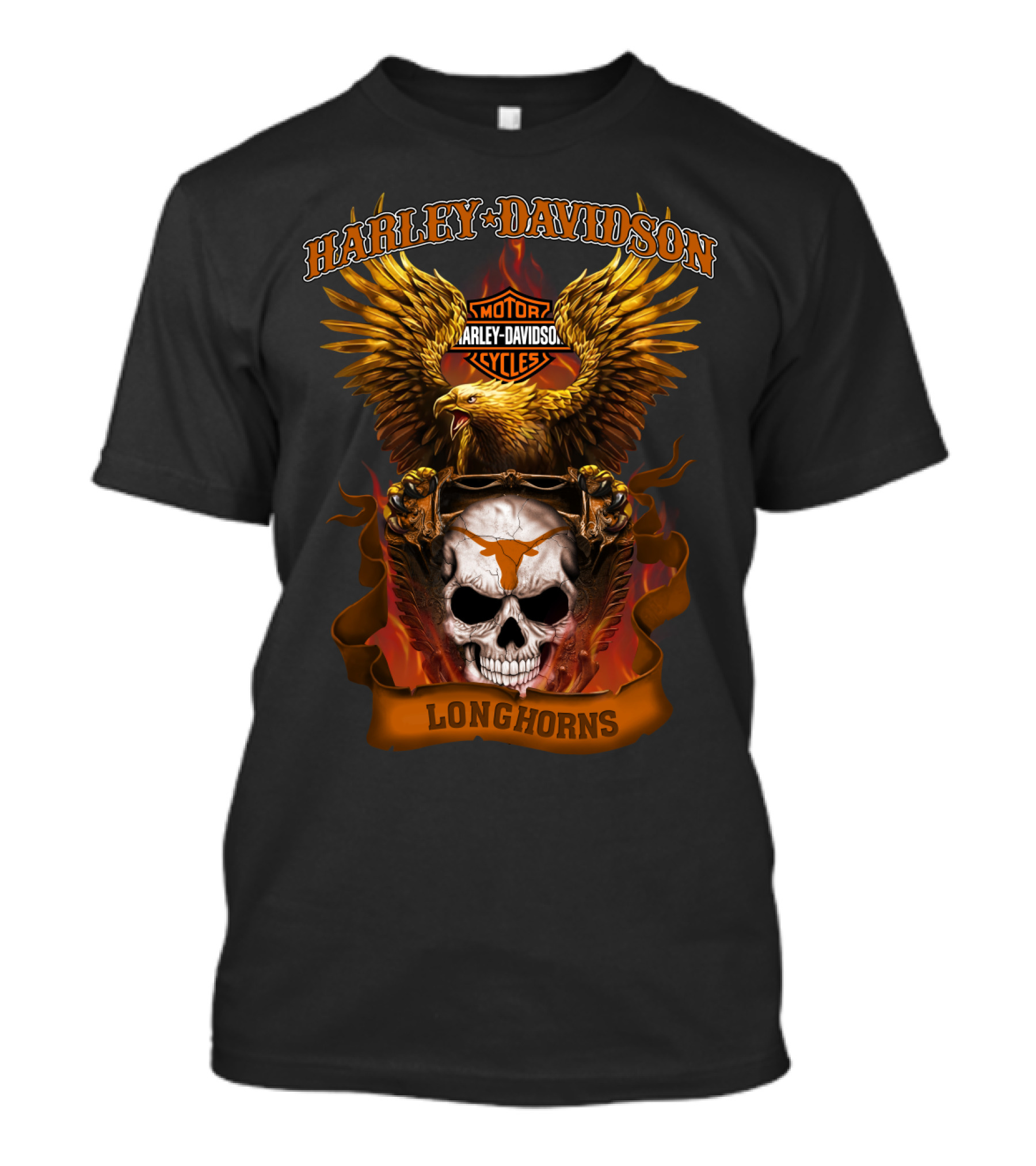 Harley Davidson Motorcycles Longhorns T-Shirt