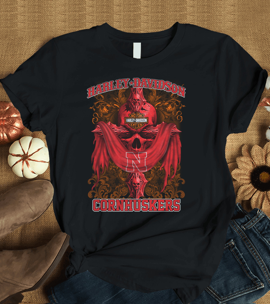 Harley Davidson Cornhuskers Nebraska Motorcycles N T-Shirt