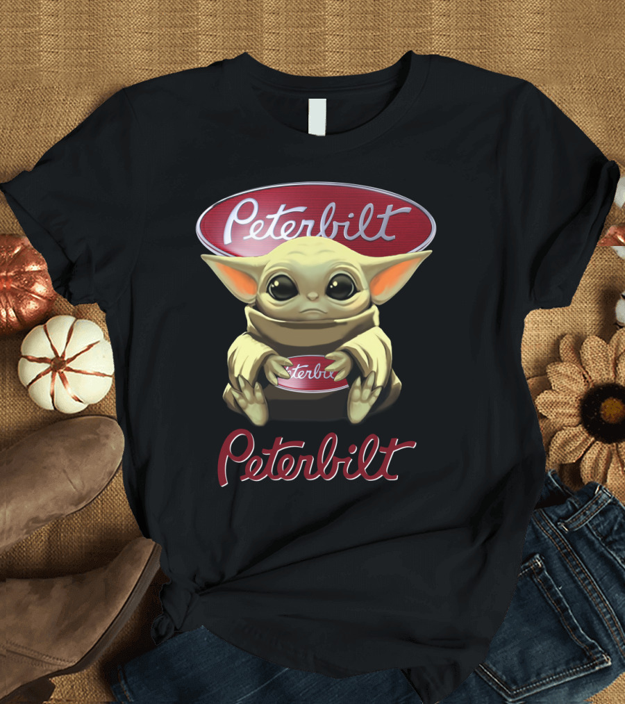 Peterbilt Yoda Holding Peterbilt Logo Star Wars Crossover T-Shirt
