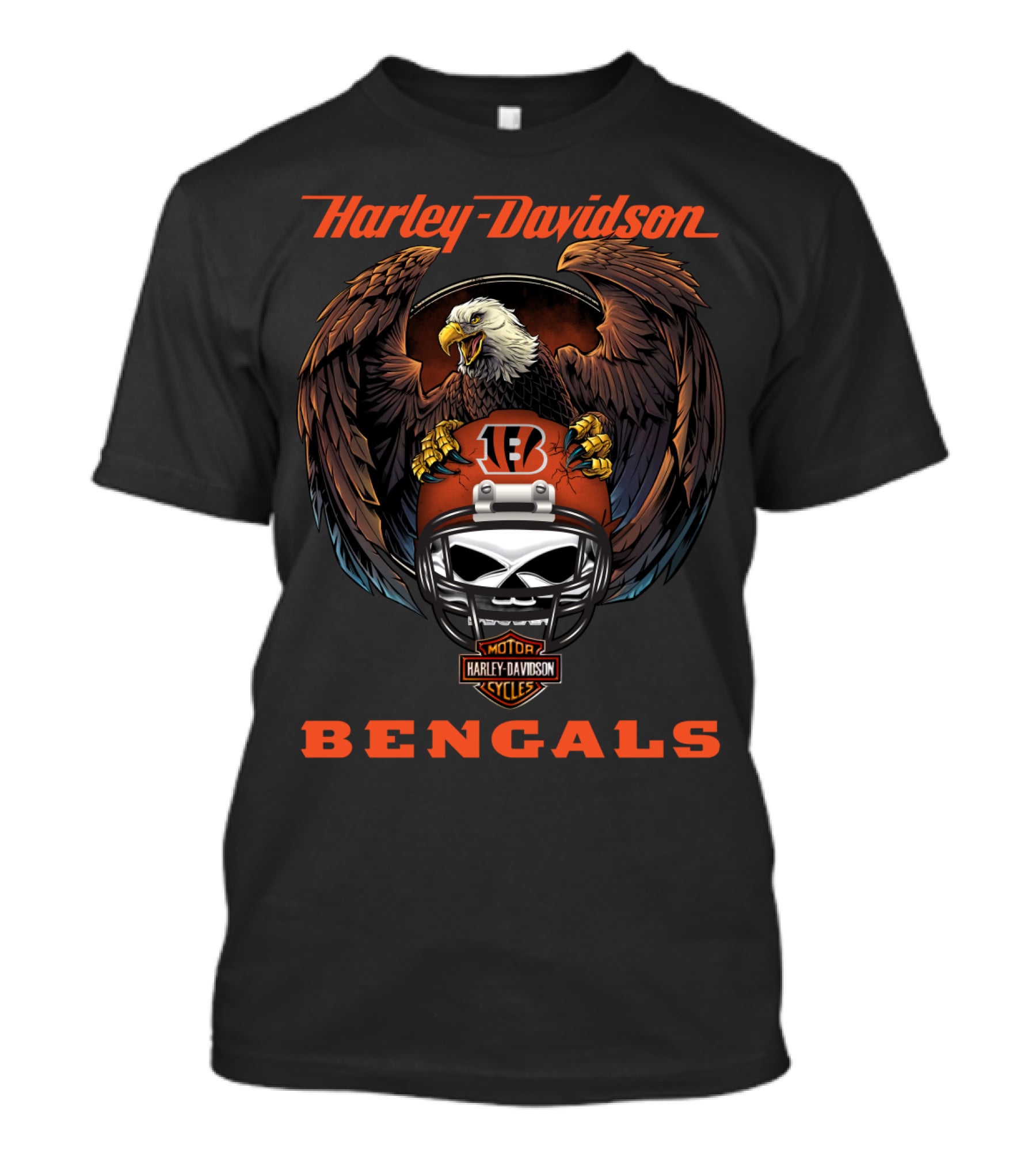 Harley Davidson Motorcycles Bengals Eagles T-Shirt