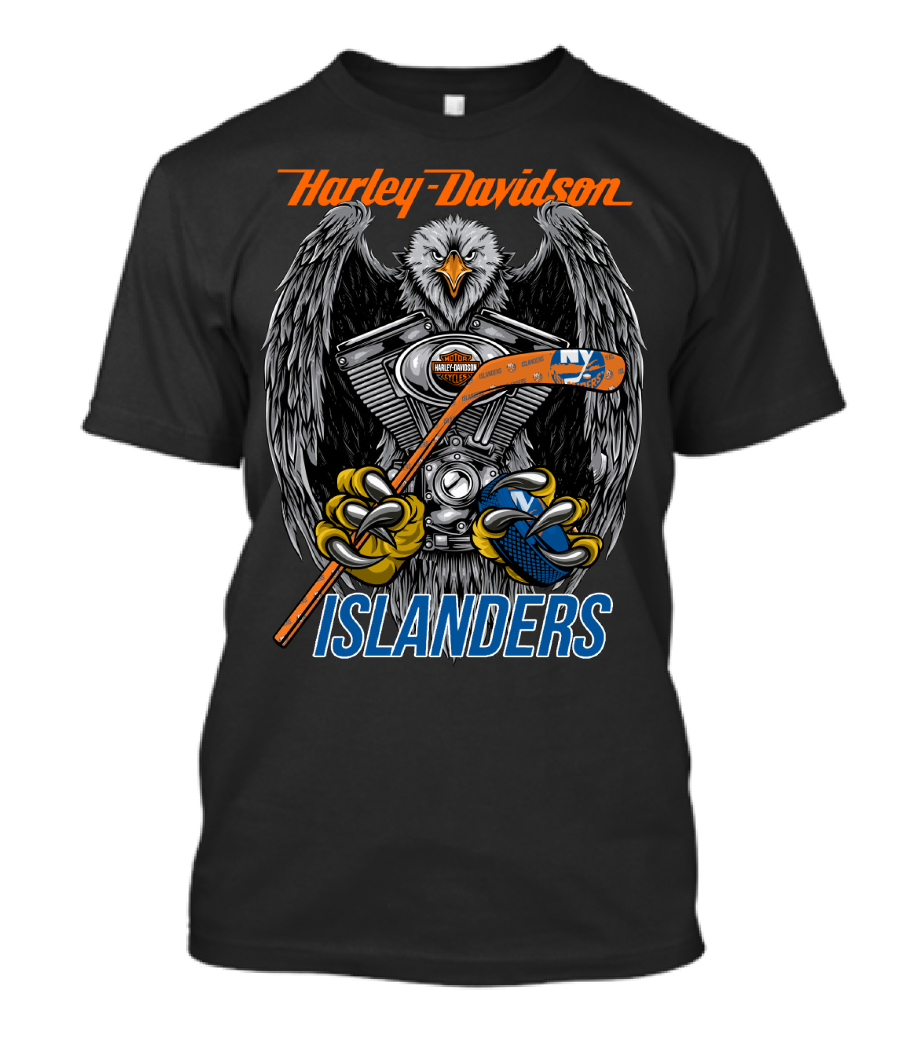 Harley Davidson Islanders Nhl Nyi Eagle Hockey Stick T-Shirt
