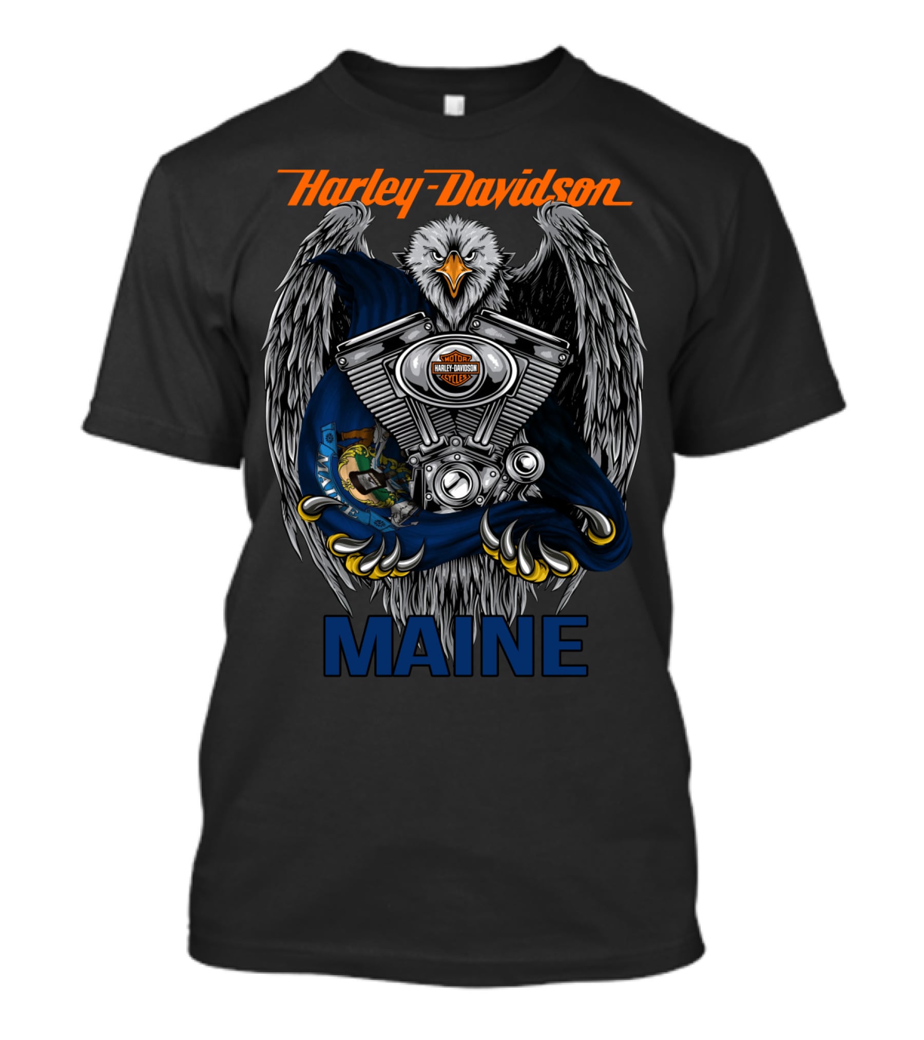 Harley Davidson Maine Eagle Engine T-Shirt
