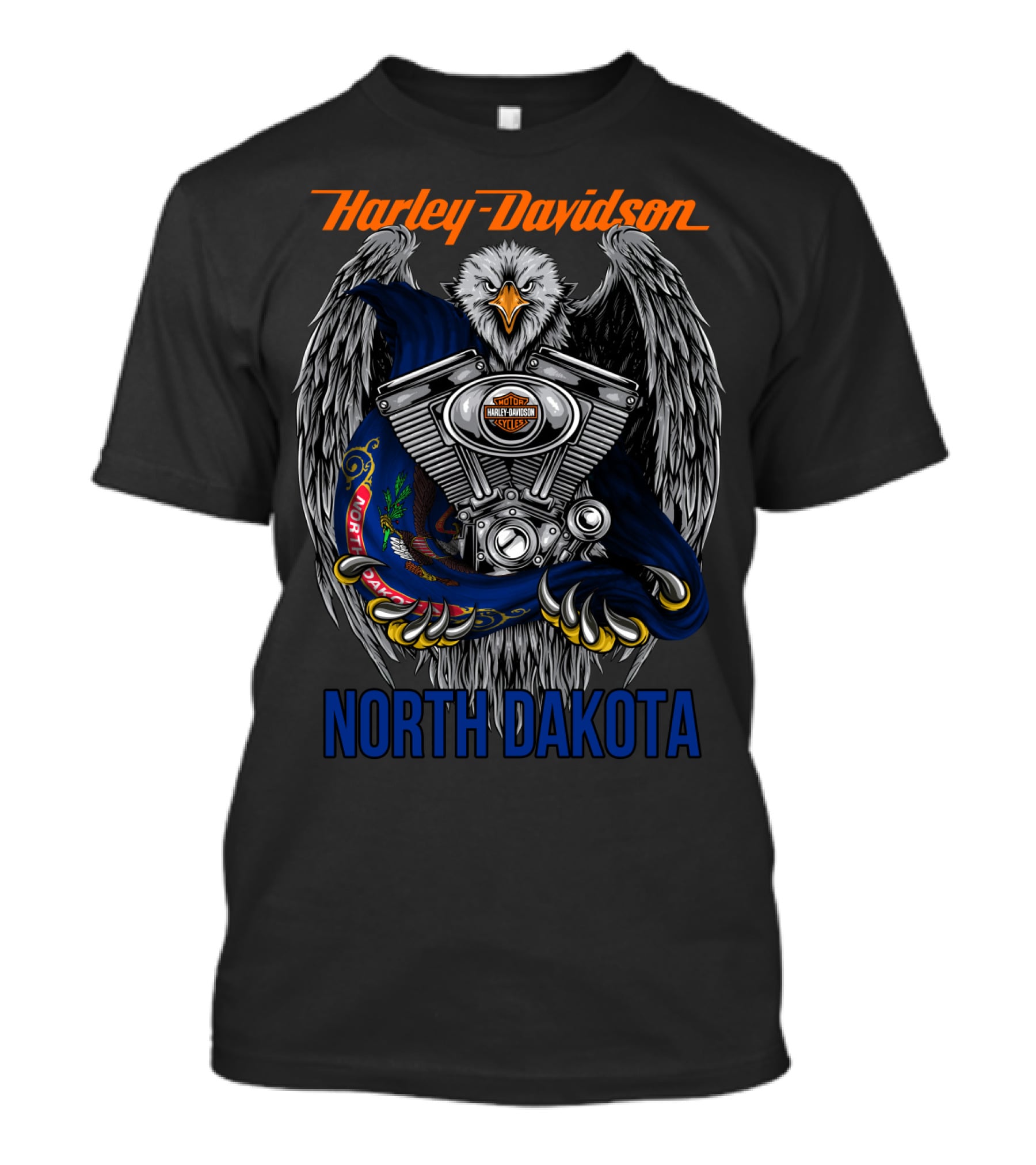 Harley Davidson North Dakota Eagle Engine T-Shirt