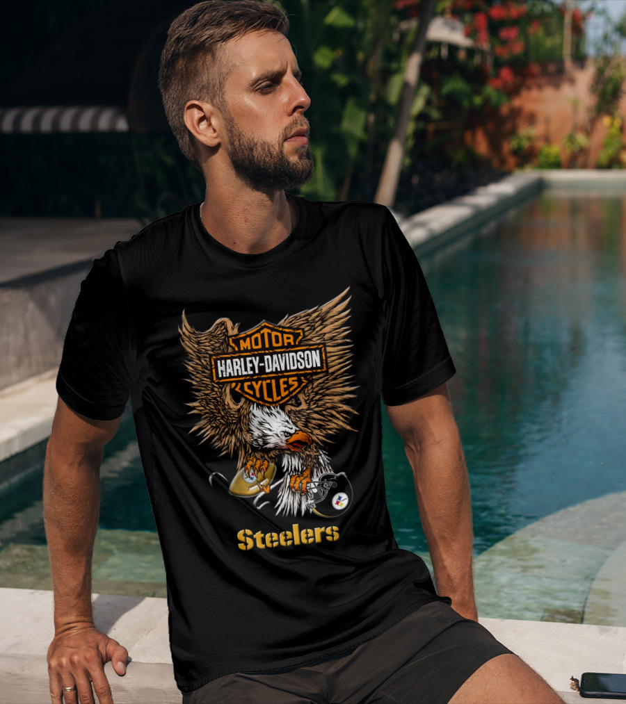 Harley Davidson Cycles Pittsburgh Steelers Eagle T-Shirt