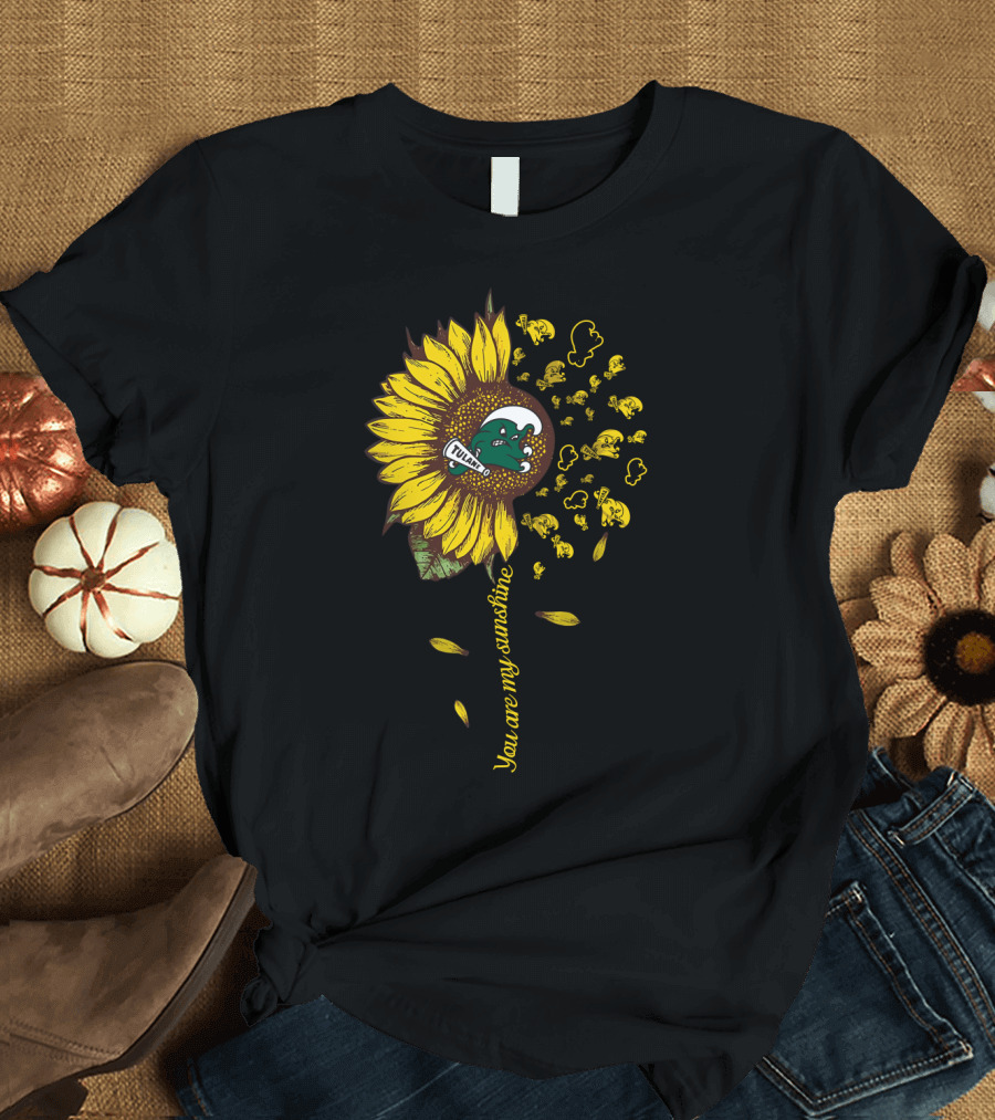 You Are My Sunshine Sunflower With Gator Face Clouds T-Shirt